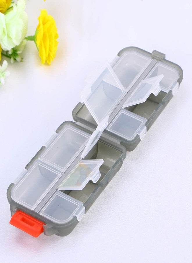 VATTU Double Layer Pill Organizer Pill Case with 10 Compartments Portable Mini Travel Pills Box Medicine Carry Box Seal Storage Container Holder for Outdoor Camping Home Travel (Grey) - Image 2